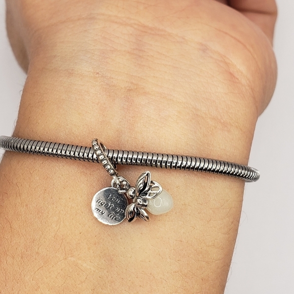 Firefly Glow in the dark Bracelet Dangle Charm 925 Sterling Silver Couple Gift - Picture 2 of 8
